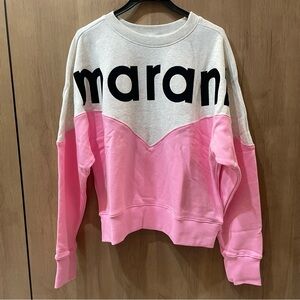 Isabel Marant Pink and Cream Color Block Sweatshirt
